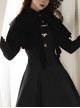 Pilgrims Series Gothic Style Noble Dark Black Pointed Collar Lace Embroidery Exquisite Versatile Detachable Cape Shawl Set
