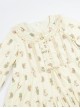 Pastoral Style Fresh Apricot Daily Loose Innocence Bunny Bear Print Fluffy Big Hem Classic Lolita Long Sleeves Dress OP