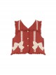 Pastoral Style Retro Literature Art Maroon Red Square Collar Lace Bowknot Ruffles Classic Lolita Knitted Vest