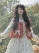 Pastoral Style Retro Literature Art Maroon Red Square Collar Lace Bowknot Ruffles Classic Lolita Knitted Vest