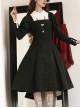 Redemption Cross Series Gothic Lolita Bat Necklace Nun Style Black Holiness Puff Long Sleeve Dress