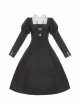 Redemption Cross Series Gothic Lolita Bat Necklace Nun Style Black Holiness Puff Long Sleeve Dress