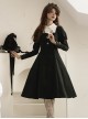 Redemption Cross Series Gothic Lolita Bat Necklace Nun Style Black Holiness Puff Long Sleeve Dress