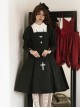 Redemption Cross Series Gothic Lolita Bat Necklace Nun Style Black Holiness Puff Long Sleeve Dress