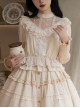 Twilight Series V-Neck Ruffled Mesh Lace Elegant Romantic Daily Palace Apricot Lamb Leg Sleeves Satin Classic Lolita Shirt