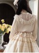 Twilight Series V-Neck Ruffled Mesh Lace Elegant Romantic Daily Palace Apricot Lamb Leg Sleeves Satin Classic Lolita Shirt