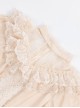 Twilight Series V-Neck Ruffled Mesh Lace Elegant Romantic Daily Palace Apricot Lamb Leg Sleeves Satin Classic Lolita Shirt