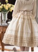 Palace Style Apricot Basic Daily Exquisite Vintage Gorgeous Ruffles Versatile Classic Lolita Skirt SK