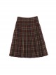 Christmas Red Plaid College Style Autumn Winter Daily Versatile Kawaii Fashion Woolen Long Pleated Skirt