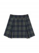 College Style Simple Commuting Versatile Christmas Green Plaid Autumn Winter Woolen Kawaii Fashion Pleated Skirt