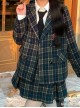 College Style Simple Commuting Versatile Christmas Green Plaid Autumn Winter Woolen Kawaii Fashion Pleated Skirt