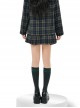 College Style Simple Commuting Versatile Christmas Green Plaid Autumn Winter Woolen Kawaii Fashion Pleated Skirt