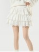 Basic Daily Versatile Fluffy Lace Sweet Cute Cake Skirt Pure Cotton Soft Kawaii Fashion High Waist White Skirt