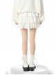 Basic Daily Versatile Fluffy Lace Sweet Cute Cake Skirt Pure Cotton Soft Kawaii Fashion High Waist White Skirt