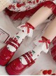 Cute Girl Daily Versatile Bowknot Polka Dot White Lace Red Cherry Short Cotton Sweet Lolita Socks