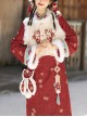 New Year Auspicious Rabbit Flowers Blooming Wealth Embroidery Chinese Style Pendant Apricot Daily Cute Plush Vest