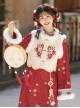 New Year Auspicious Rabbit Flowers Blooming Wealth Embroidery Chinese Style Pendant Apricot Daily Cute Plush Vest