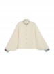 Autumn Winter Chinese Style Simple Elegant Daily Commuting Apricot Round Neck Loose Lantern Sleeves Shirt