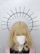 Dark Halloween Metal Simple Basic Style Nun Crown Papal Cross Headband Gothic Lolita KC