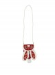 Festive Red Lucky Rabbit Celebrates New Year Chinese Style Cute Stuffed Doll Pearl Chain Crossbody Bag