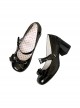 Exquisite Round Head Bowknot Small Dots Elegant Mary Jane Fairy Sweet Lolita Thick High Heels Patent Leather Shoes