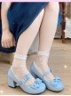 Exquisite Round Head Bowknot Small Dots Elegant Mary Jane Fairy Sweet Lolita Thick High Heels Patent Leather Shoes