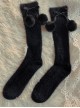 Autumn Winter Thickened Long Pile Cute Snow Rabbit Fur Christmas Spirit Soft Plush Ball Sweet Lolita Girl Mid Calf Socks