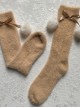 Autumn Winter Thickened Long Pile Cute Snow Rabbit Fur Christmas Spirit Soft Plush Ball Sweet Lolita Girl Mid Calf Socks