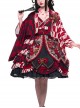 Japanese Style Classic Lolita Oiran Tea Party Flower Wedding Cherry Blossoms Dress JSK Head Jewelry Shirt Hairband Side Clip Set