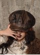 Exile Journey Series Steampunk Maillard Brown Distressed Hottie Punk Bronze Rivet Octagonal Painter Hat