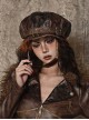 Exile Journey Series Steampunk Maillard Brown Distressed Hottie Punk Bronze Rivet Octagonal Painter Hat