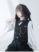 Hurrying Rabbit Series Prince Style Metal Pocket Watch Accessories Cool Black Long Ears Rabbit Hood Male Vest