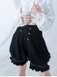 Hurrying Rabbit Series Ouji Fashion Prince Style Male Black Ruffles Big Bowknot Accessories Young Master Loose Bud Pants Shorts