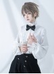 Hurrying Rabbit Series Ouji Fashion Female White Ruffled Pleated Stand Collar Prince Style Loose Lantern Sleeves Shirt