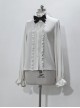 Hurrying Rabbit Series Ouji Fashion Male Prince Style Ruffled Pleated Stand Collar White Loose Lantern Sleeves Shirt