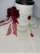 Versatile Lace Flower Fairy Simulated Rose Wedding pearl chain crystal jewelry classic Lolita Necklace