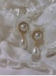 Simple Fashionable Retro Water Drop Shape Pearl Quality Versatile Goddess Silver Needle Earrings Ear Studs