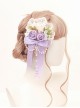 Handmade Retro Artificial Flower Lace Pearl Chain Gentle Sweet Rose Bowknot Classic Lolita Jewelry Hairpins