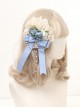 Handmade Retro Artificial Flower Lace Pearl Chain Gentle Sweet Rose Bowknot Classic Lolita Jewelry Hairpins