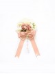 Handmade Retro Artificial Flower Lace Pearl Chain Gentle Sweet Rose Bowknot Classic Lolita Jewelry Hairpins