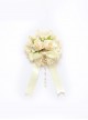 Handmade Retro Artificial Flower Lace Pearl Chain Gentle Sweet Rose Bowknot Classic Lolita Jewelry Hairpins