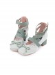 Square Toe Satin Cross Straps Fashionable Elegant Tie Bowknot Ballet Style Classic Lolita Middle Heel Shoes