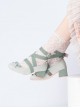 Square Toe Satin Cross Straps Fashionable Elegant Tie Bowknot Ballet Style Classic Lolita Middle Heel Shoes