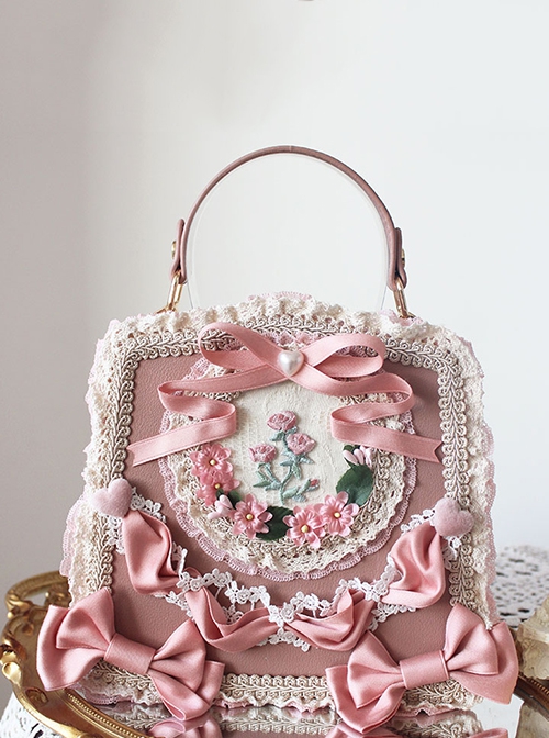 Rococo Elegant Gorgeous Pastoral Style Floral Lace Classic Lolita Comic Con Tea Party Bags Crossbody Tote Bag