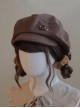 Autumn Winter Kawaii Fashion Retro British Style Basic Daily Warm Handmade Buttons Soft Cloud Peaked Cap