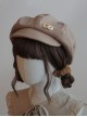 Autumn Winter Kawaii Fashion Retro British Style Basic Daily Warm Handmade Buttons Soft Cloud Peaked Cap