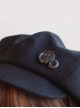 Autumn Winter Kawaii Fashion Retro British Style Basic Daily Warm Handmade Buttons Soft Cloud Peaked Cap