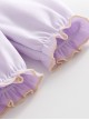 Kawaii Fashion Cream Purple Spliced Lace Doll Collar Princess Style Long Sleeves Baby Hat Baby Romper