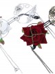 Fashionable Red Rose Metal Chain Gear Decoration Retro Punk Ouji Fashion Round Frame Glasses