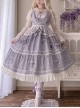 Psalm Rose Series Elegant Wisteria Flower Ruffled Lace Pastoral Style Classic Lolita Sleeveless Dress JSK